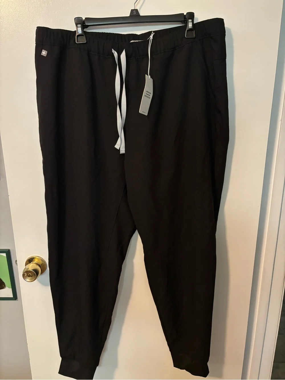NWT Figs Men's Black Jogger Pants Drawstring 2XL